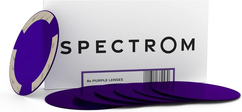 SPECTROM Illumination Lenses for 5" Pot Lights & Recessed Lighting | Instant Colour Change, Tool-Free Setup, Reusable & Eco-Friendly, Any Event, Easy Peel & Press Application (Purple (8pcs)) - Image 1